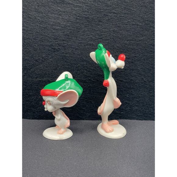 Vintage 1997 Warner Bros Animaniacs Pinky & The Brain Christmas Ornaments - Picture 4 of 6